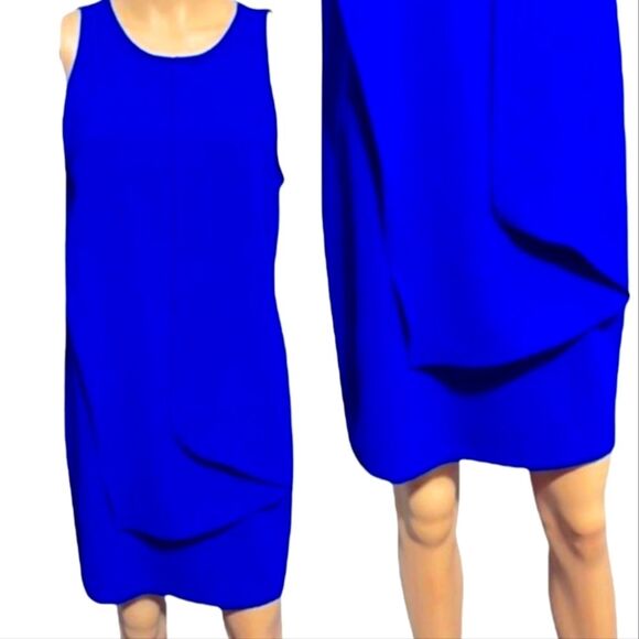FIFTEEN TWENTY Dress Shift Wrap Blue‎ Sleeveless Short Open Back Flowy S - Picture 4 of 16
